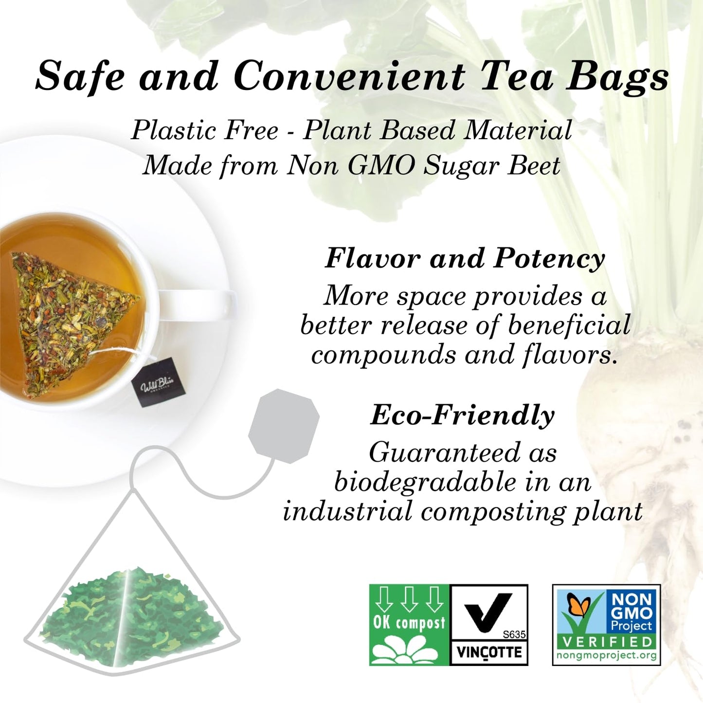 Wild Bliss Organic St Johns Wort Herbal Tea - Caffeine Free Mood Balance Support Tea - Pharmacopoeia Potency - 20 Plant Based Tea Bags