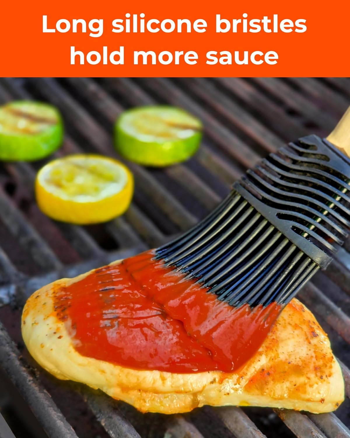 Grill Basting Mop – Silicone BBQ Basting Brush for Cooking, Oil & Sauce Brush for Grilling, Heat-Resistant Baster Brush, Dishwasher Safe Grill Mop for BBQ, Smoking, Roasting