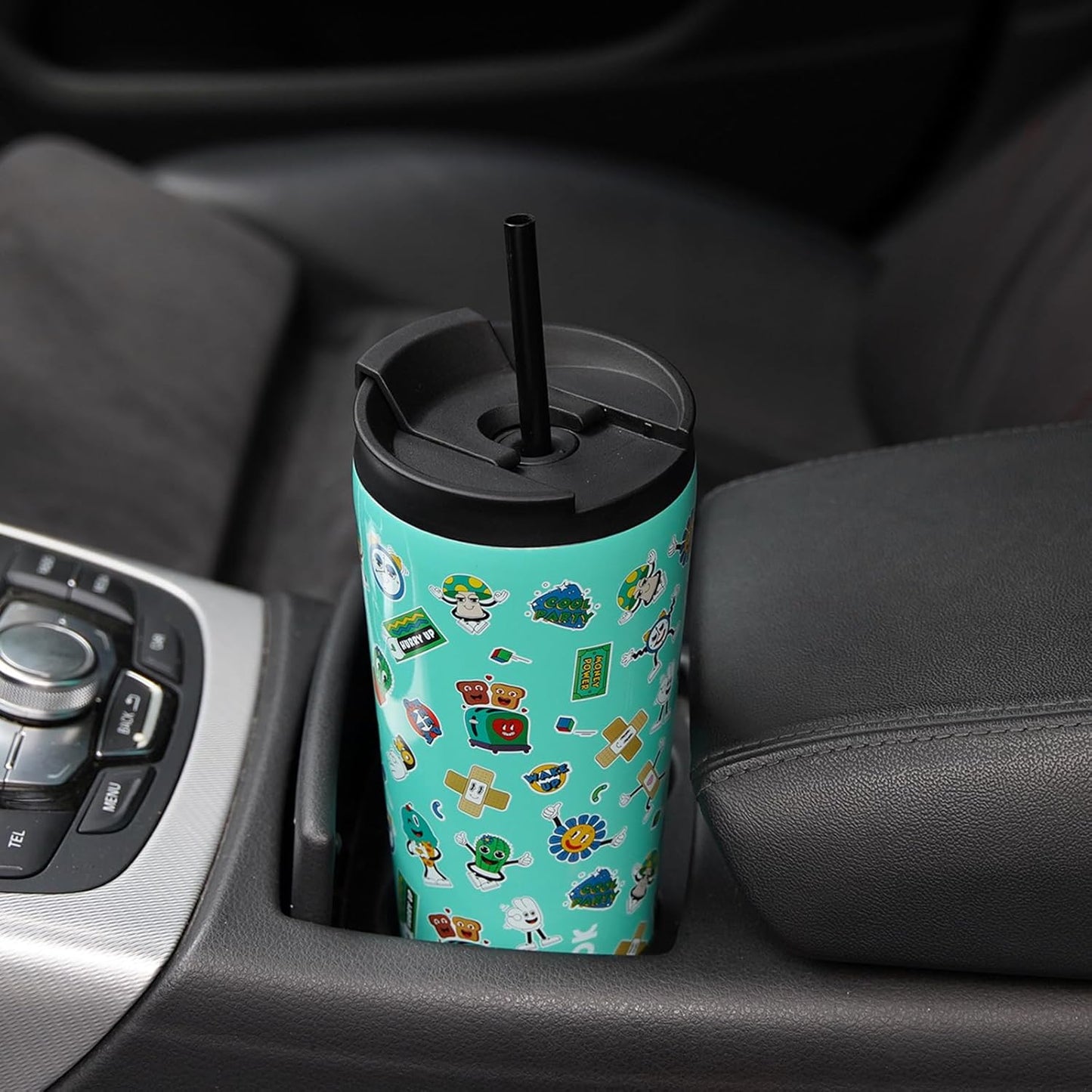 BJPKPK 18oz Stainless Steel Insulated Tumbler With lid And Straw Travel Coffee Thermal Tumblers Cup For Women And Men,Spring Party Green