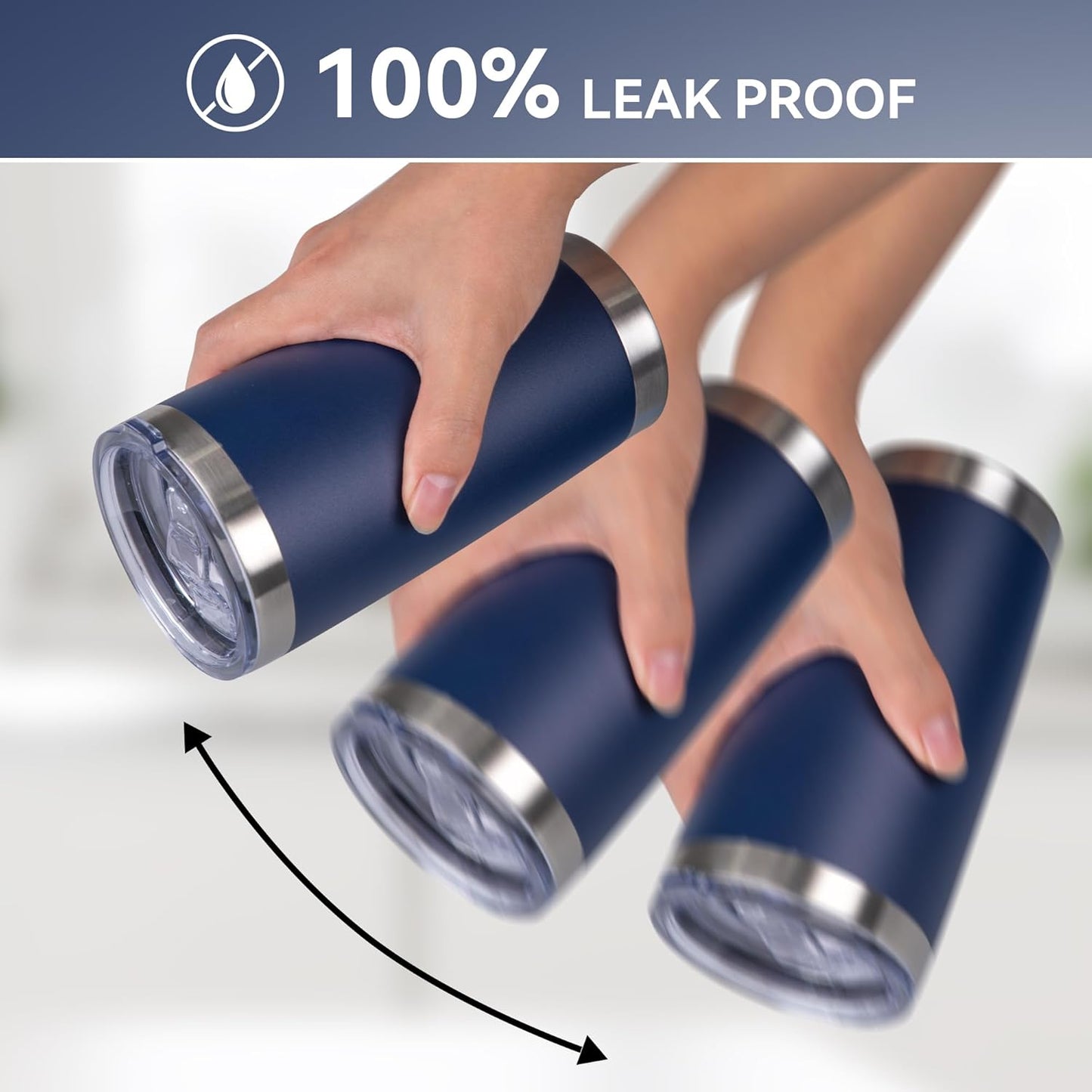 20 oz Tumbler Stainless Steel Tumblers Bulk with Lid Double Wall Insulated Coffee Tumbler Cups for Hot & Cold Drinks Powder Coated Travel Coffee Tumbler Mug Metal (Navy Blue, 12 pack)