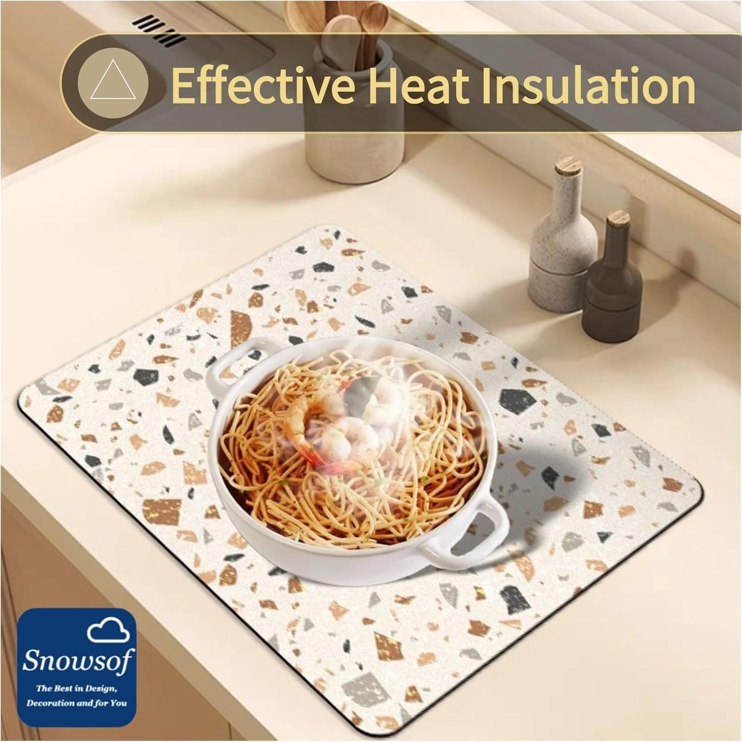 Dish Drying Mat - Absorbent Countertop Mat for Coffee Maker, Expresso Machine, Kitchen Use (02,16''×24'')