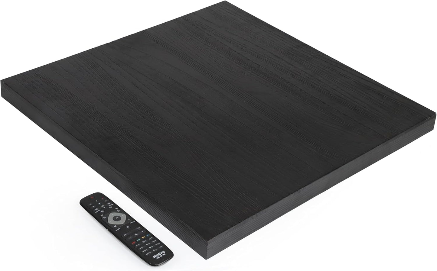 Square Ottoman Table Tray 24" - Rustic Wooden Serving Tray for Farmhouse Decorative Oversized Coffee Table Trays Living Room Kitchen Counter Breakfast Black