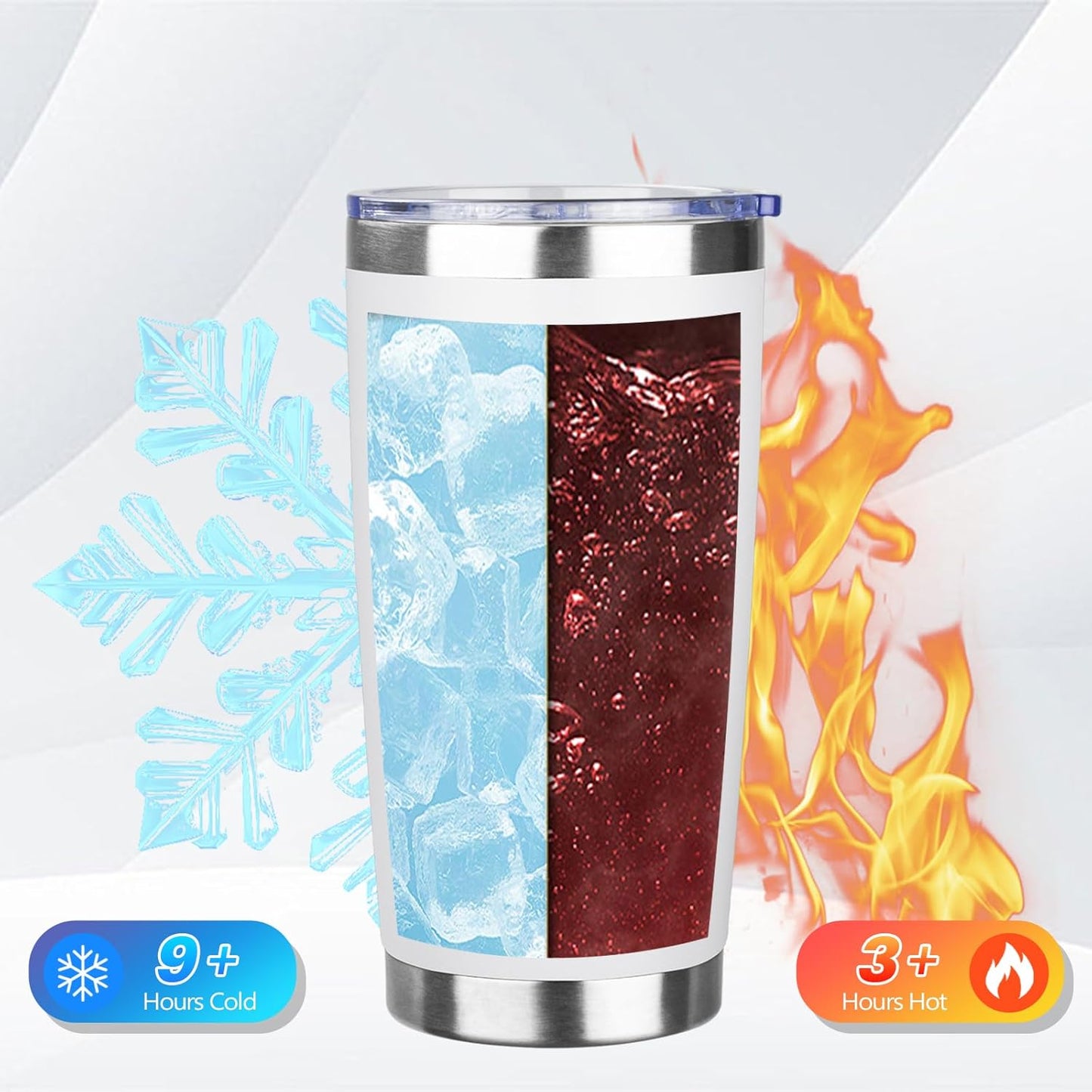 20oz Tumbler Bulk with Lid and Straw, Stainless Steel Double Wall Vacuum Insulated Travel Mug, Powder Coated Coffee Cups for Hot and Cold Drinks,Funny Gifts for Women Men(White,6)