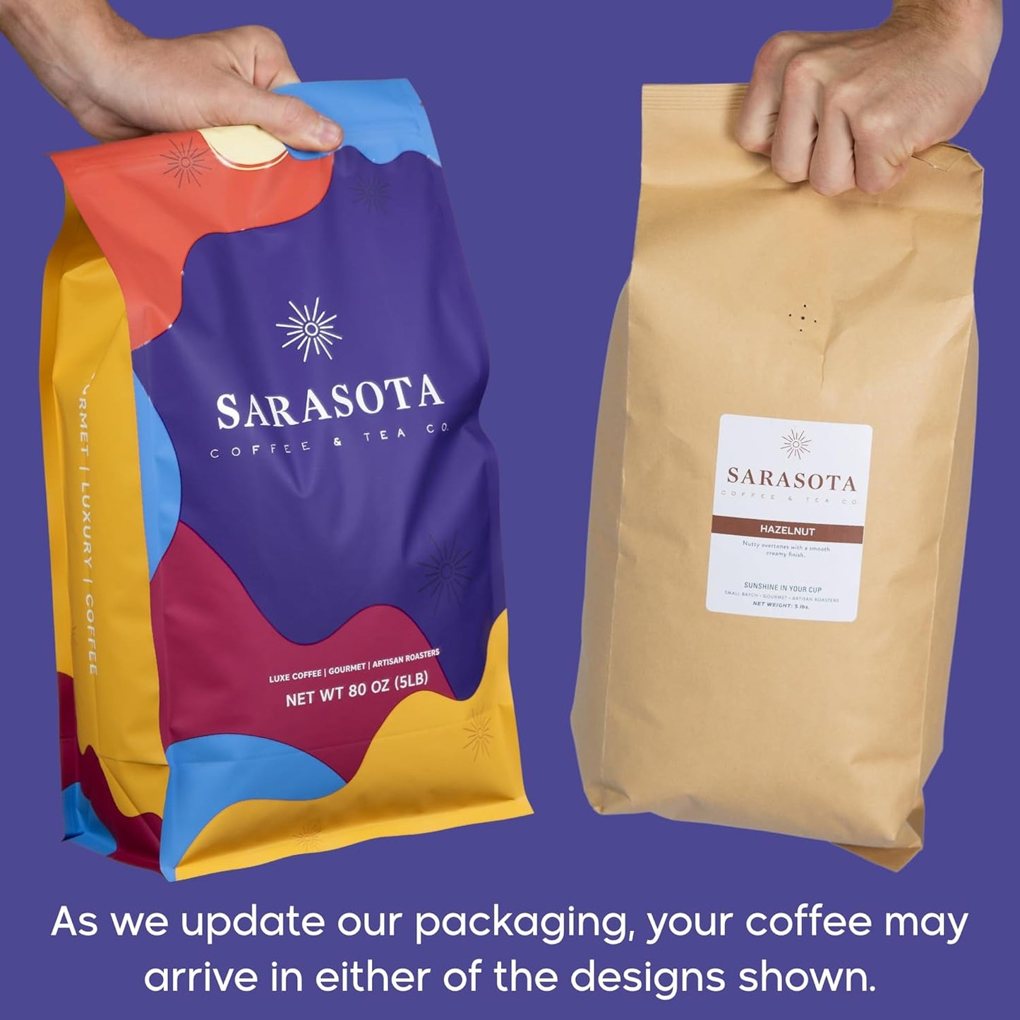 Sarasota Coffee Ground Hazelnut | Medium Roast Gourmet Flavored Coffee Grounds | Low Acid, Mold Free, Specialty Grade, Flavored Bulk Ground Coffee | 5lb (80 oz)