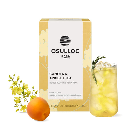 OSULLOC Canola & Apricot Tea (Aromatic Canola flower & Apricot), Premium Blended Tea from Jeju, Tea Bag Series 20 count