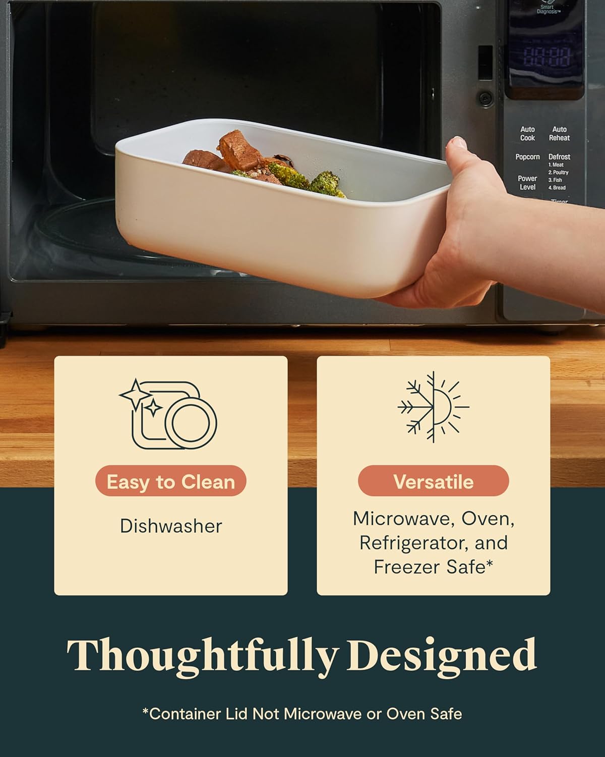 Caraway Glass Food Storage - 6.6 Cup Glass Container - Ceramic Coated Food Container - Non Toxic, Non Stick Lunch Box Container with Glass Lids - Dishwasher, Oven, & Microwave Safe - Navy