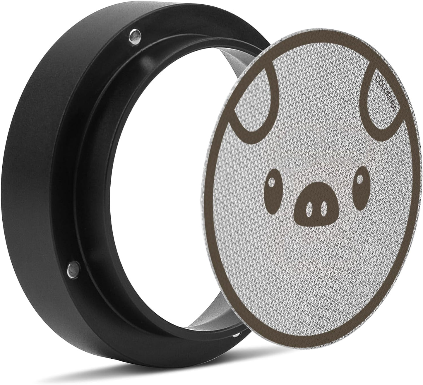 54mm Espresso Accessories Kit, Dosing Funnel and Puck Screen Set, Magnetic Coffee Funnel, 53.5mm Reusable Espresso Puck Screen, Espresso Tools(Piggy)