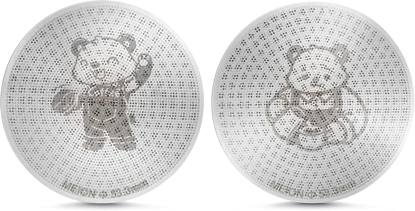 MEION 53.3mm Espresso Puck Screen-2Pack 0.8mm Thickness Espresso Filter Screen, Reusable Metal Coffee Filter for Bottomless Portafilter Basket 54mm, Stainless Steel Coffee Puck Screen