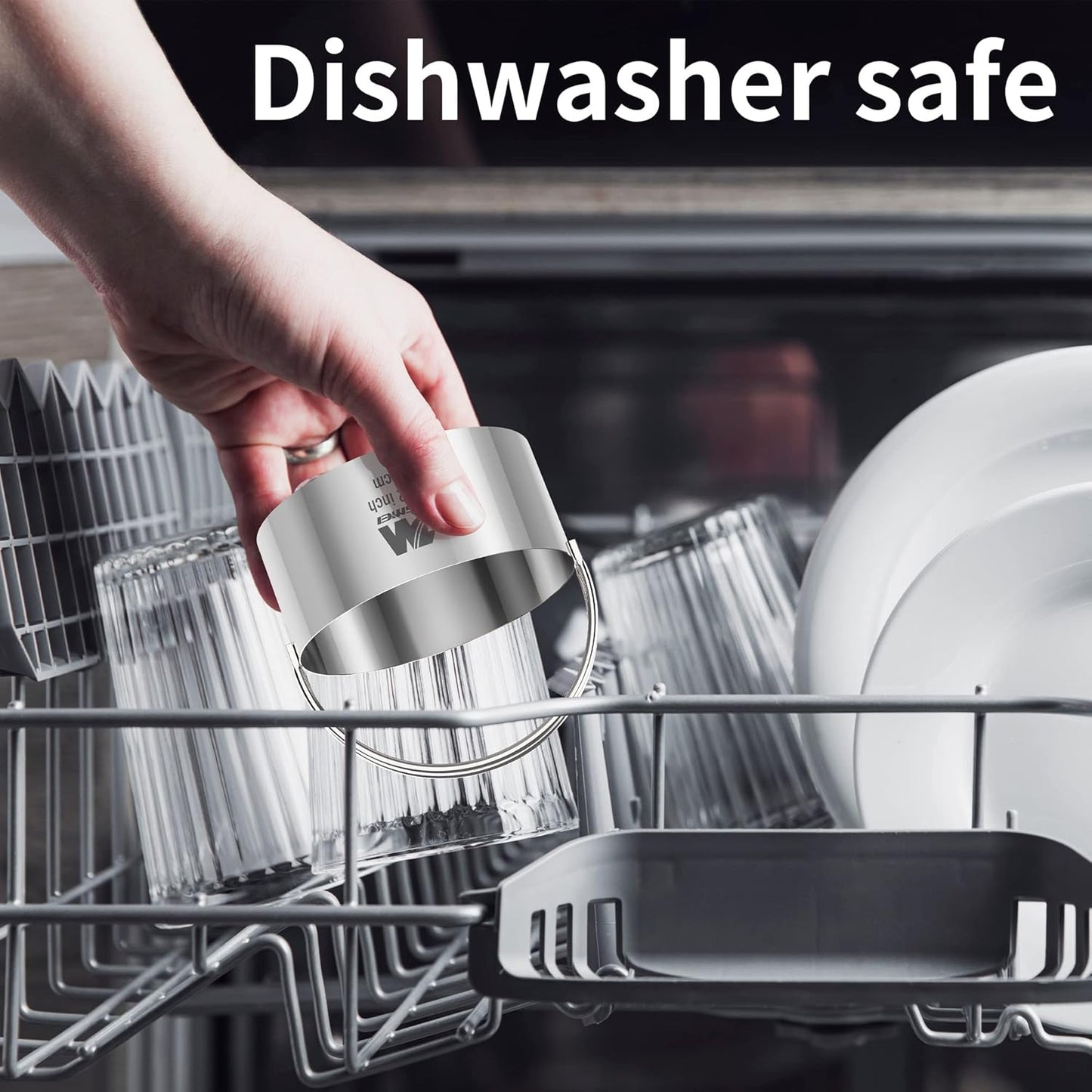 M JNGMEI 6 Pieces Stainless Steel Cookie Cutter Set 2'', 3'',3.5'', 4'',5''and6'' Biscuit Plain Edge Round Cutters large Sizes Shape Molds Ranging from 2-6 Inches GIFT PACKAGE