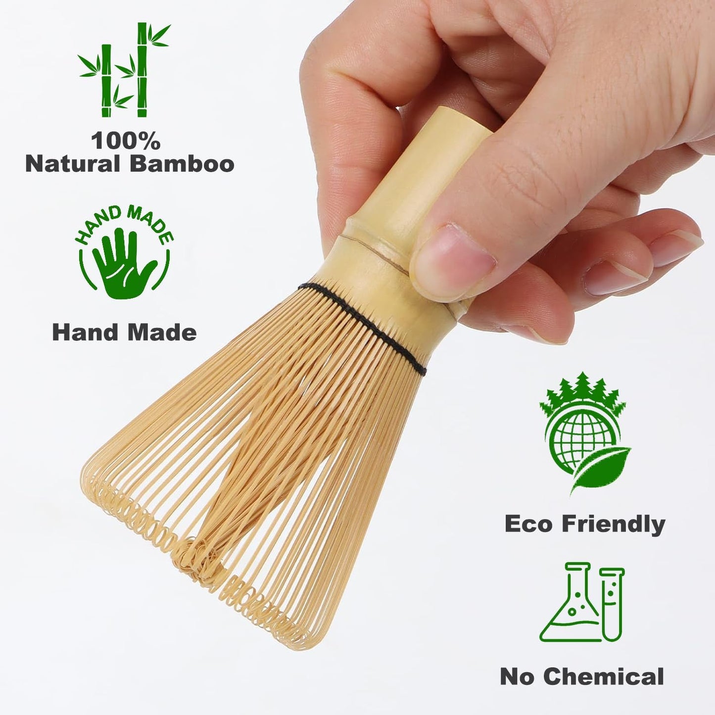 Matcha Whisk 120-Prong Bamboo Matcha Whisk Set for Matcha Powder - Authentic Traditional Japanese Chasen - Matcha Stirrer Wisk Mixer Brush for Ceremonial Tea Preparation
