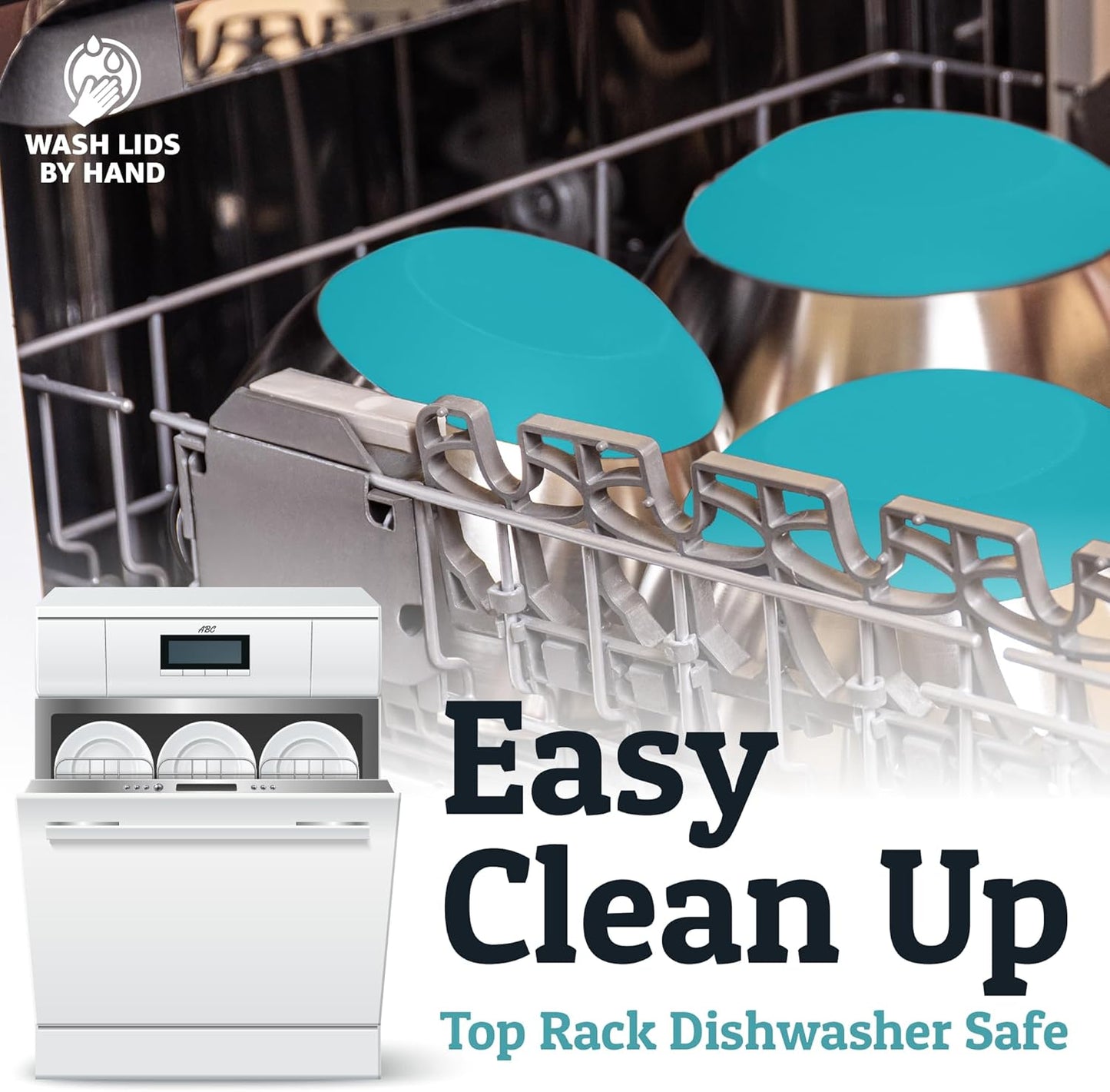 Priority Chef 6Pc Large Mixing Bowls With Lids Set with Non-Slip Bases, Stainless Steel Mixing Bowl Set, 6 Airtight Lids and 3 Graters, Turquoise