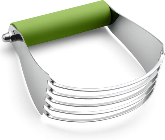 Spring Chef Large Green Dough Blender For Baking, Professional Dough Cutter Tool, Stainless Steel Puff Pastry Cutter Tool with Sharp Blades, Dishwasher Safe Pastry Blender for Easy Mixing