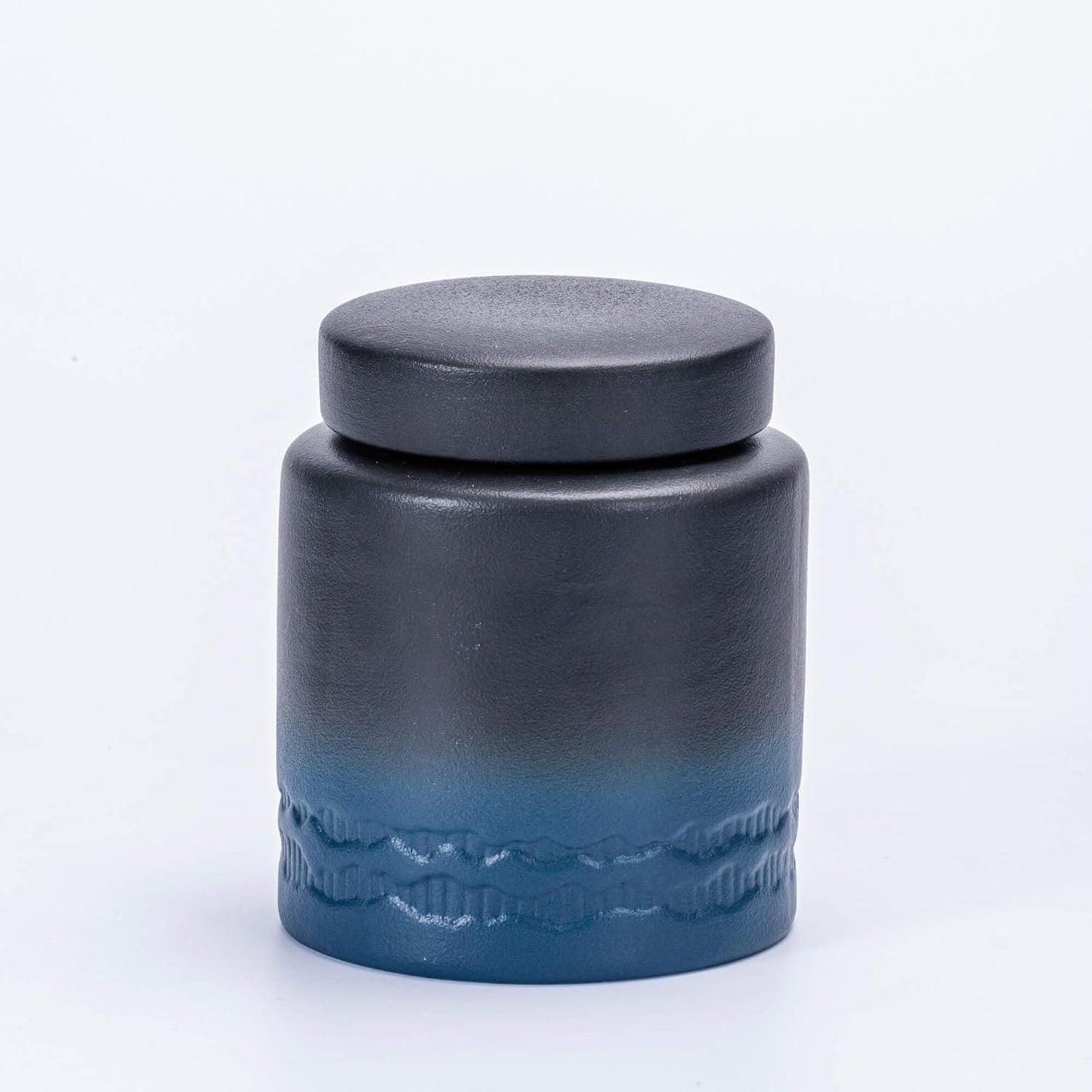 Tea Canister for Loose Tea with Airtight Lid, Kitchen Storage Containers, Ceramic Food Storage Jar, Ceramic Coffee Canister (Dark Blue)