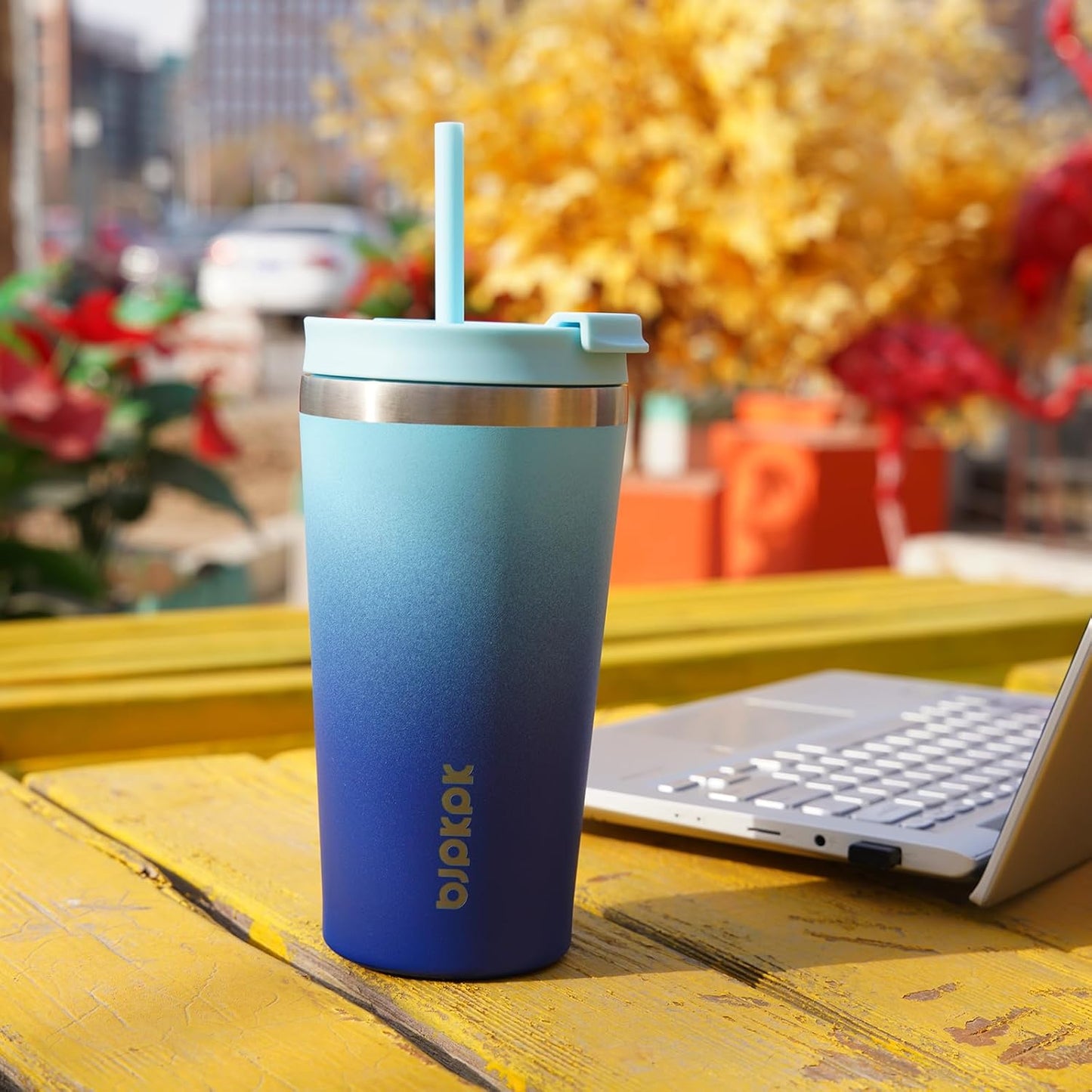 BJPKPK 26oz Tumbler With lid And Straw Stainless Steel Travel Coffee Mug Insulated Tumblers Cups,Laguna