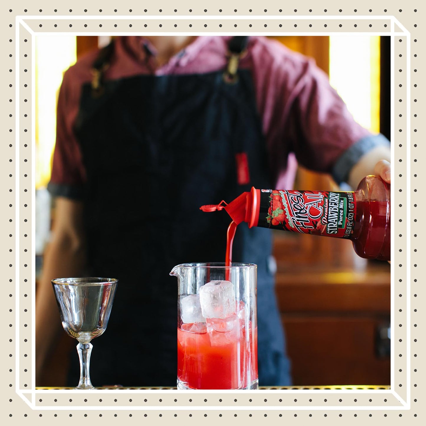 Finest Call Premium Strawberry Puree Drink Mix, 1 Liter Bottle (33.8 Fl Oz), Pack of 6