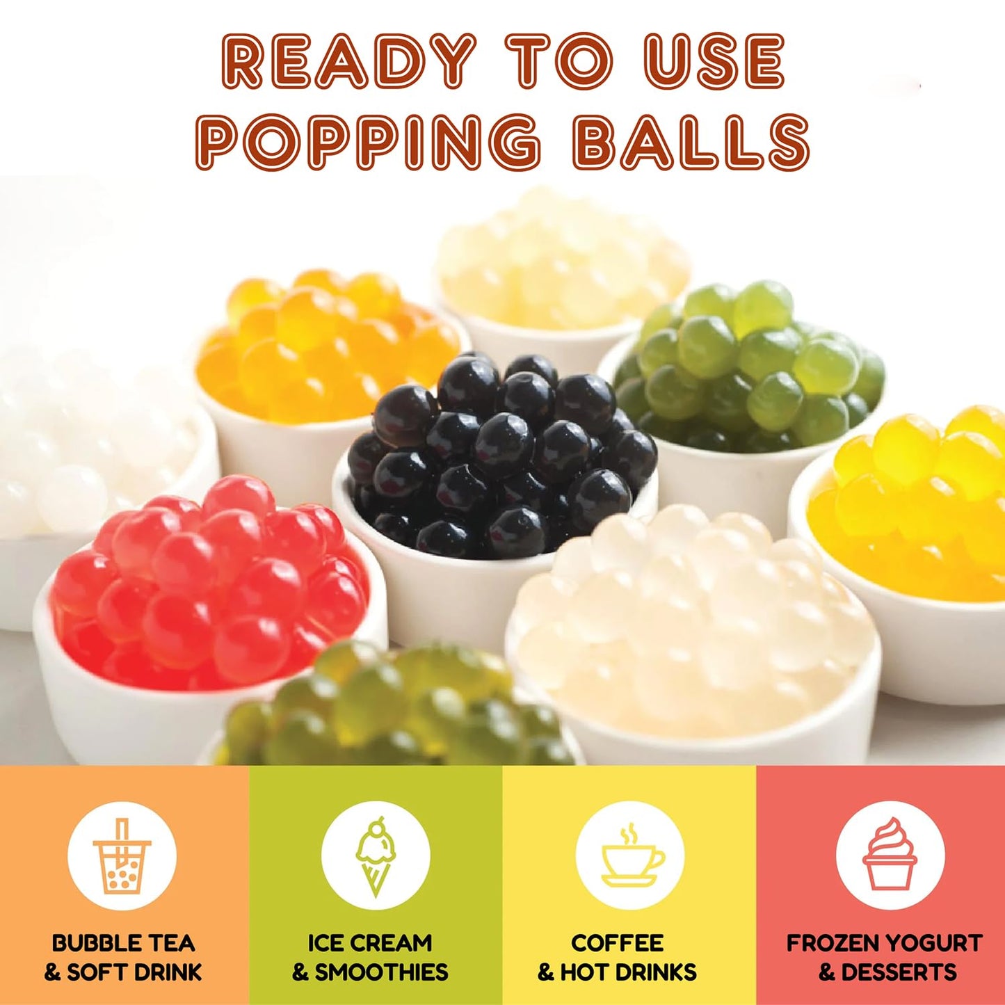 Fanale Grape Popping Boba Pearls, Vegan, Non GMO, Gluten Free, Fat Free, Perfect for Bubble Tea, Smoothies, Ice Cream, Desserts, and Beverages.