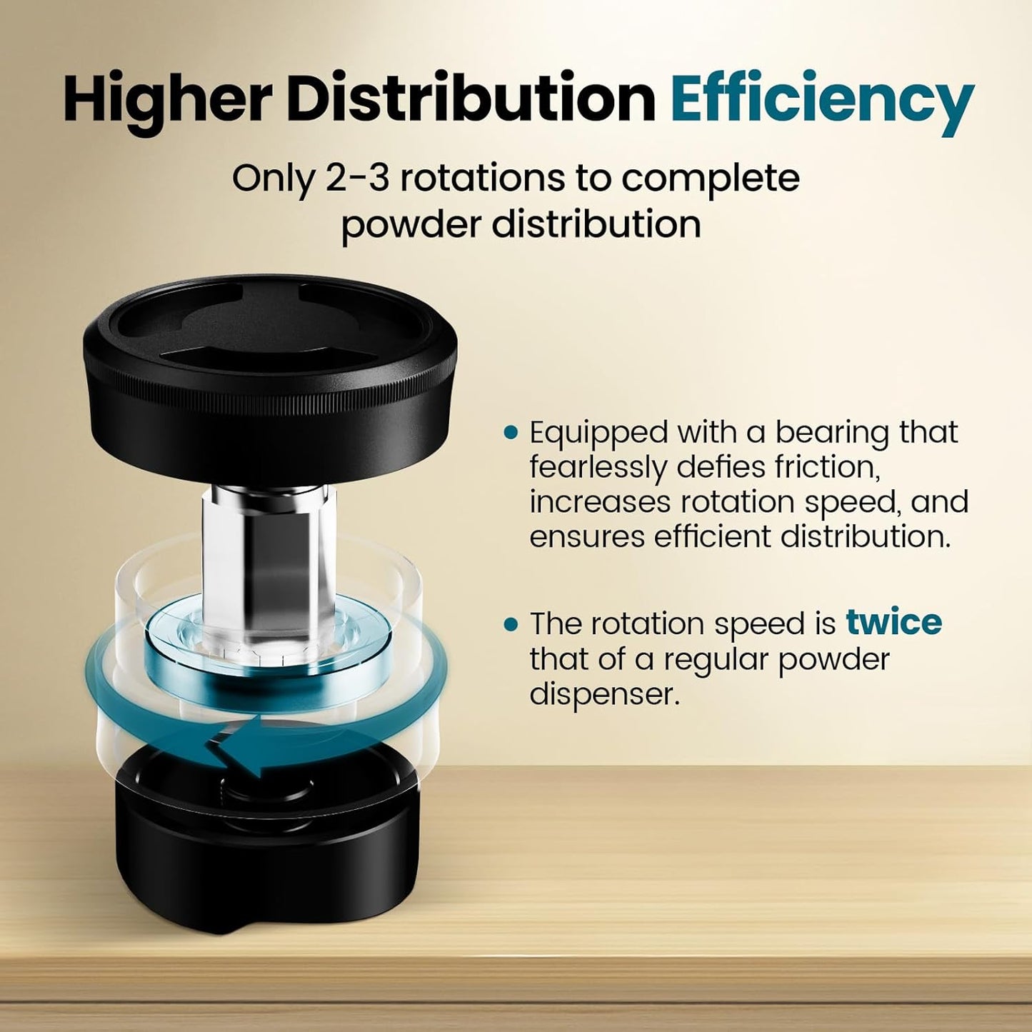 MHW-3BOMBER 58.5mm Espresso Coffee Distributor, Gravity Espresso Distribution Tool with Adaptive Height for Barista, Coffee Leveler Tools for 58mm Machine Portafilter, Astra Collection, T7021-OS