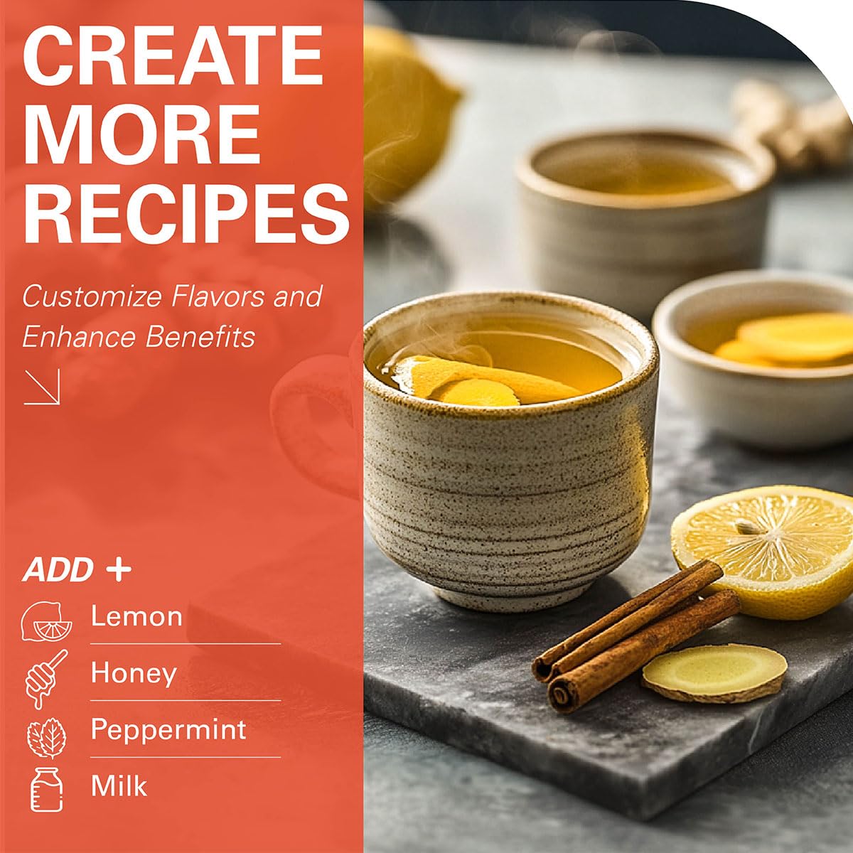 WT WEETEE Turmeric Ginger Cinnamon Tea Bags, Warm & Spicy Turmeric Ginger Herbal Blend Tea, Rich in Antioxidant, Natural Ingredients, Caffeine-free