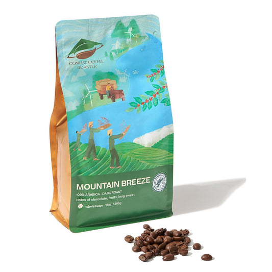 Conihat Whole Bean Coffee - 100% Vietnamese Premium Arabica, Dark Roast, Chocolate & Fruity Notes, Sweet Finish, Low Acid, Single Origin, Hand-Picked, 16 Oz Bag