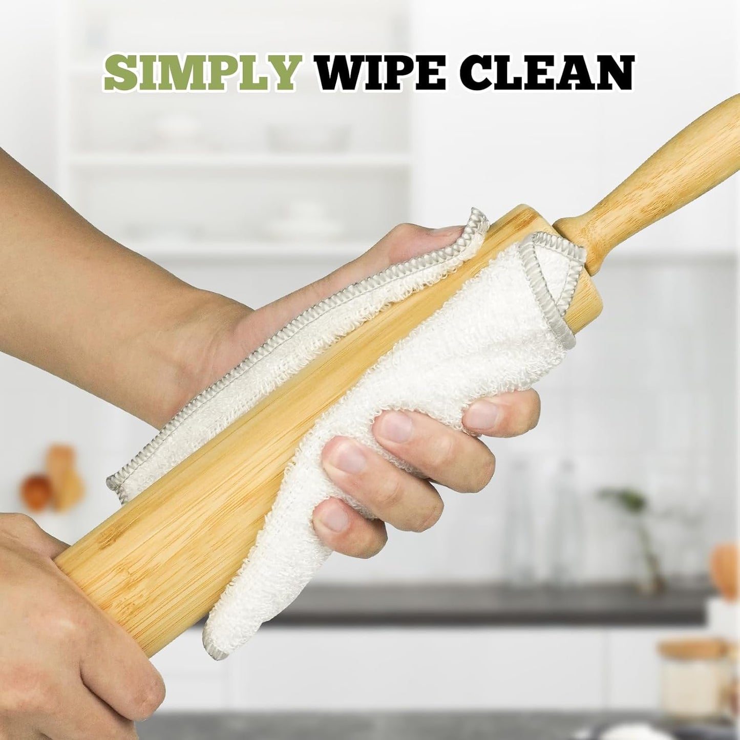 17.5 inch Wooden Rolling Pin for Baking - Long Dough Roller for All Baking Needs