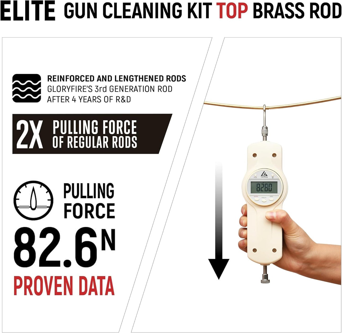 GLORYFIRE Gun Cleaning Kit Universal for Guns, Gun Brushes for Pistol, Handgun, Shotgun, Elite Brass Rods and Wire Rope, Hunting Gear Gun Accessories for Men