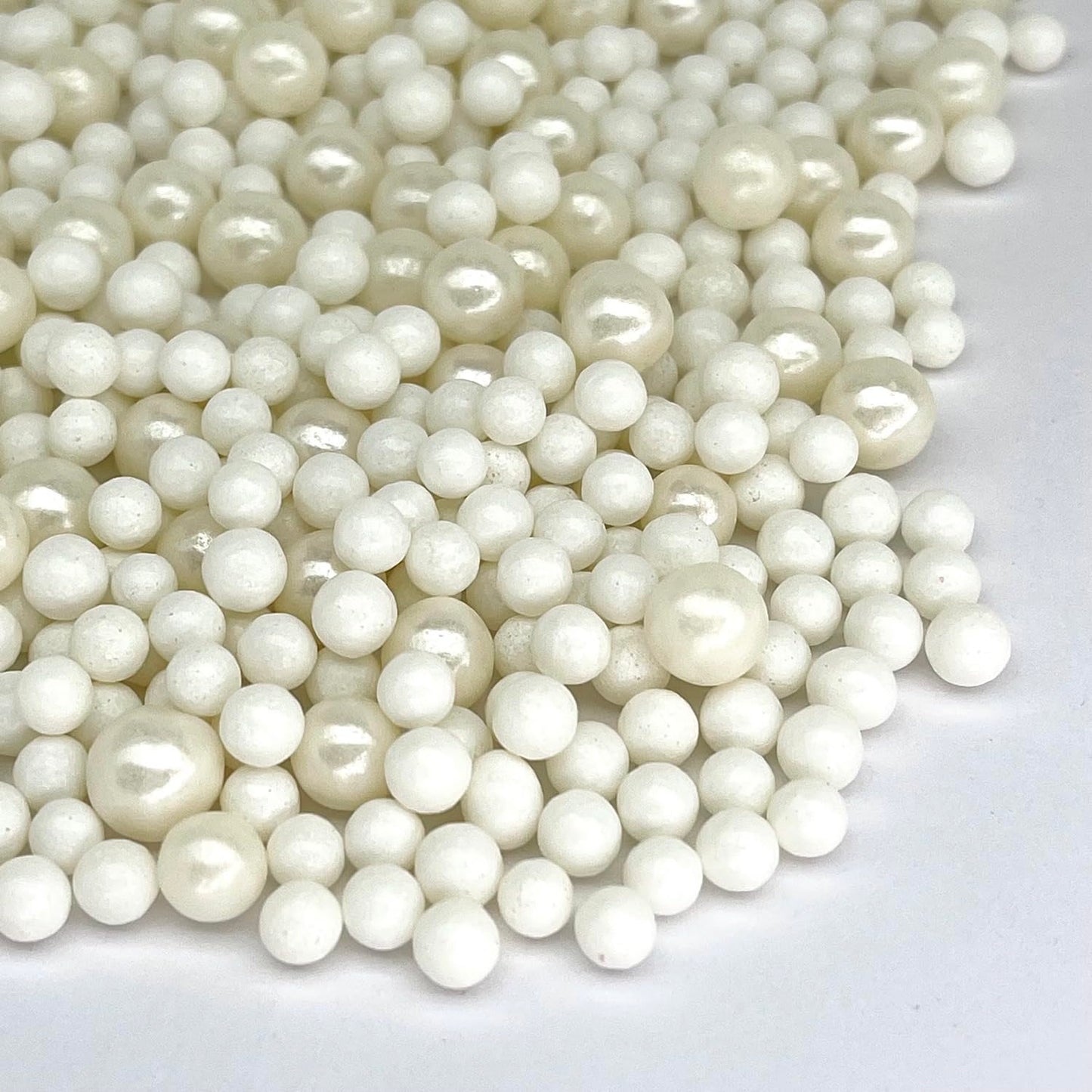 Manvscakes Sprinkles- Edible Cake and Cupcake Sprinkles with Assorted Shapes and Sizes for Parties, Metallic Sprinkle Mix for Cookies, Ice Cream, Cake and Cupcake Decorating, Silver white sprinkle