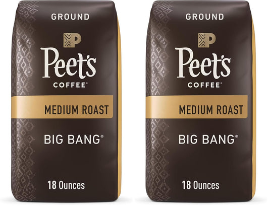 Peet's Coffee, Medium Roast Ground Coffee - Big Bang 36 Ounces (2 Bags of 18 Ounces)