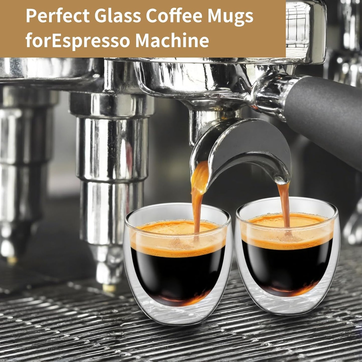 10oz Double Wall Espresso Cups Set of 4, Clear Expresso Shots Cup, Double Wall Insulated Espresso Mugs, 300 ML Tazas de Cafe Expreso, Microwave Dishwasher Safe,Suit for Espresso Machine