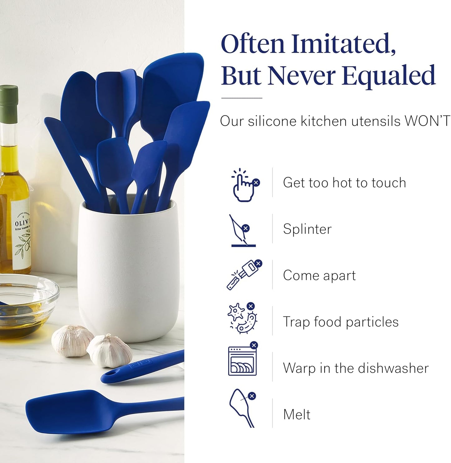 GIR: Get It Right 10 Piece Silicone Utensil Set - Ladle, Spatula, Flip, Spoon & Spoonula, Non-Stick, Heat Resistant, Dishwasher Safe, Silicone Kitchen Utensils, Baking Supplies