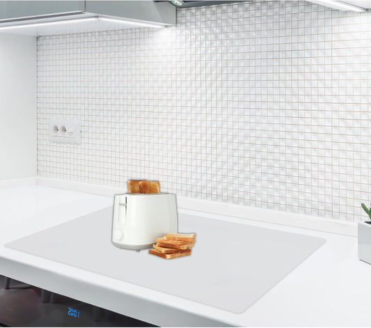 2MM Thick Silicone Countertop Mat, 23.6"x 23.6" Silicone Mats for Kitchen Counter, Nonslip Heat Resistant Mat, Large Kitchen Counter Mats, Waterproof Countertop Protector, Semitransparent