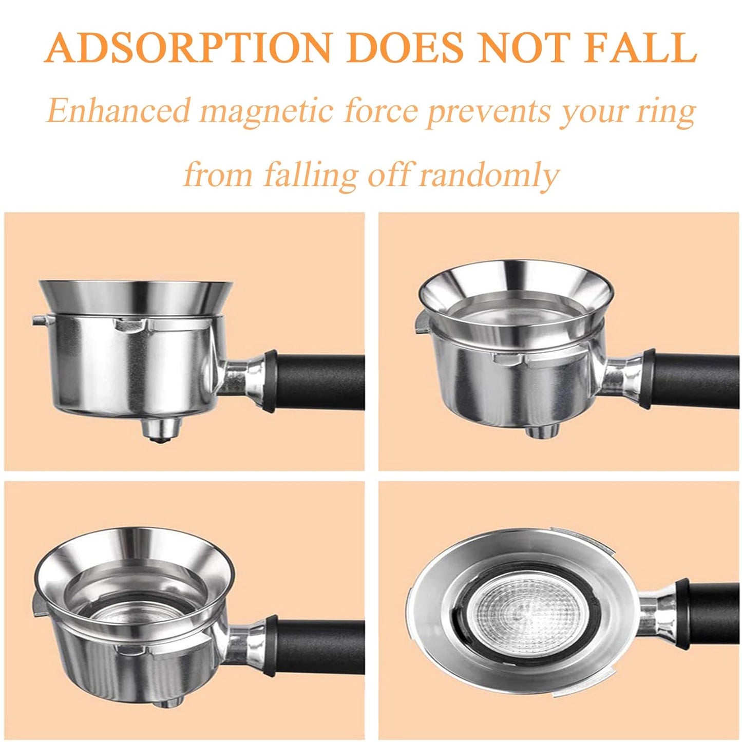 Espresso Dosing Funnel Precision Aluminum Alloy Coffee Dosing Ring Accessories Set for Portafilter Hands-Free (51mm)