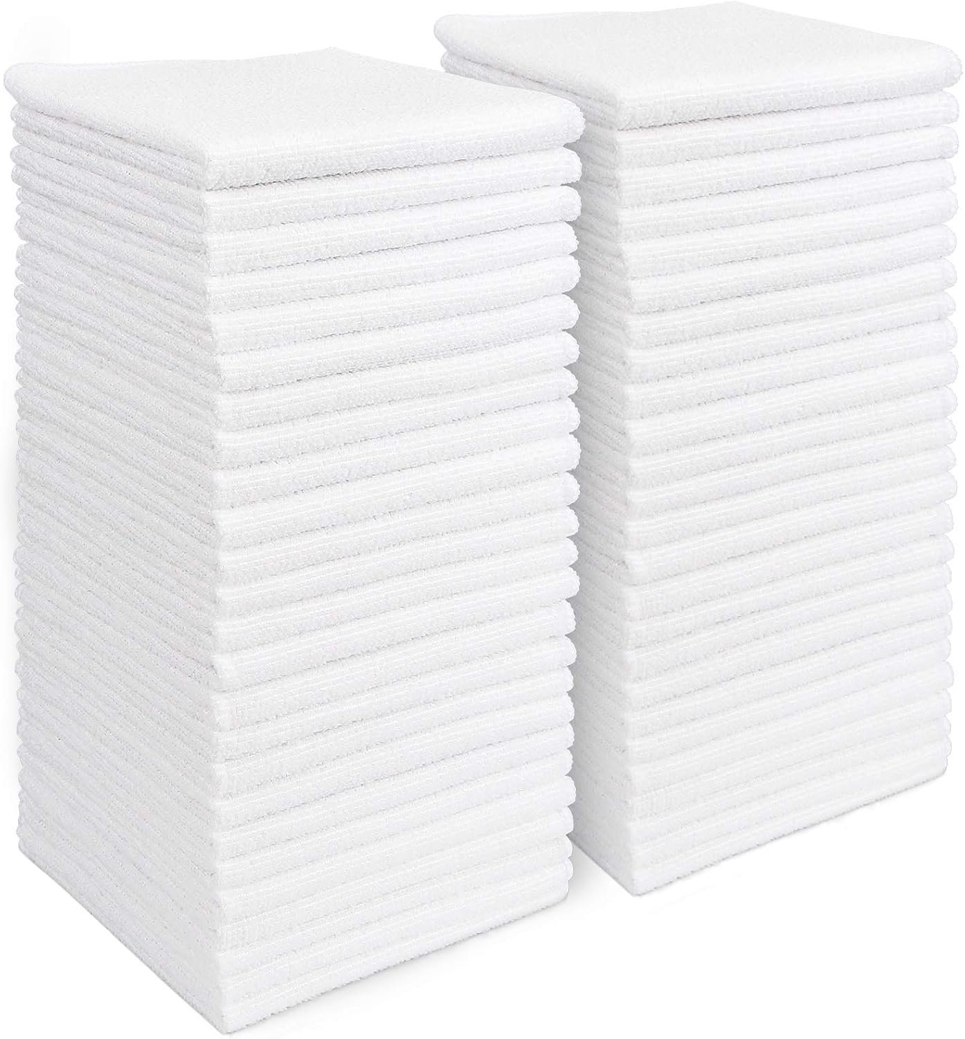 AIDEA Microfiber Cleaning Cloth White 50PK, Microfiber Towels for Cars, Lint Free Rags, Kitchen Towels Dusting Cloth, Bar Rags for Cleaning, Wash Cloth, Dish Cloths White, 11.5"x 11.5"