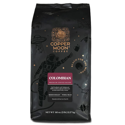 Copper Moon Medium Roast Whole Bean Coffee, Colombian Blend, 5 Lb