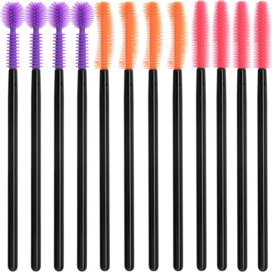 OIIKI 12 pcs Crevice Cleaning Brushes, Silicone Nook and Cranny Sewing Machine Cleaning Brushes, Tiny Cleaning Brushes for Small Crevices, Machine Gaps, Computer Keyboards (Orange, Purple, Red)