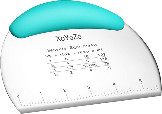 1 pcs Dough Pastry Scraper Chopper/Stainless Steel Dough Scraper Cutter with Ergonomic Rubber Non-Slip Grip/Dough Scraper Cutter/Pro Pastry Pizza Cutter Chopper (Blue)