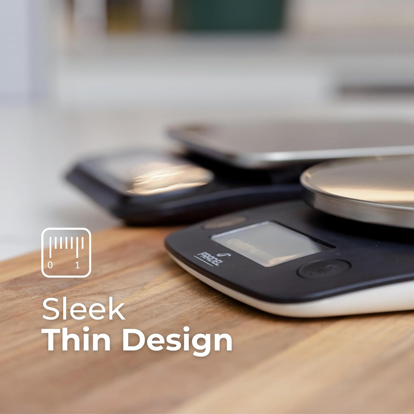 Fradel 0.1g Digital Kitchen Food Scale in Grams & Ounces - 11lb, for Cooking, Baking, Weight Loss - Round