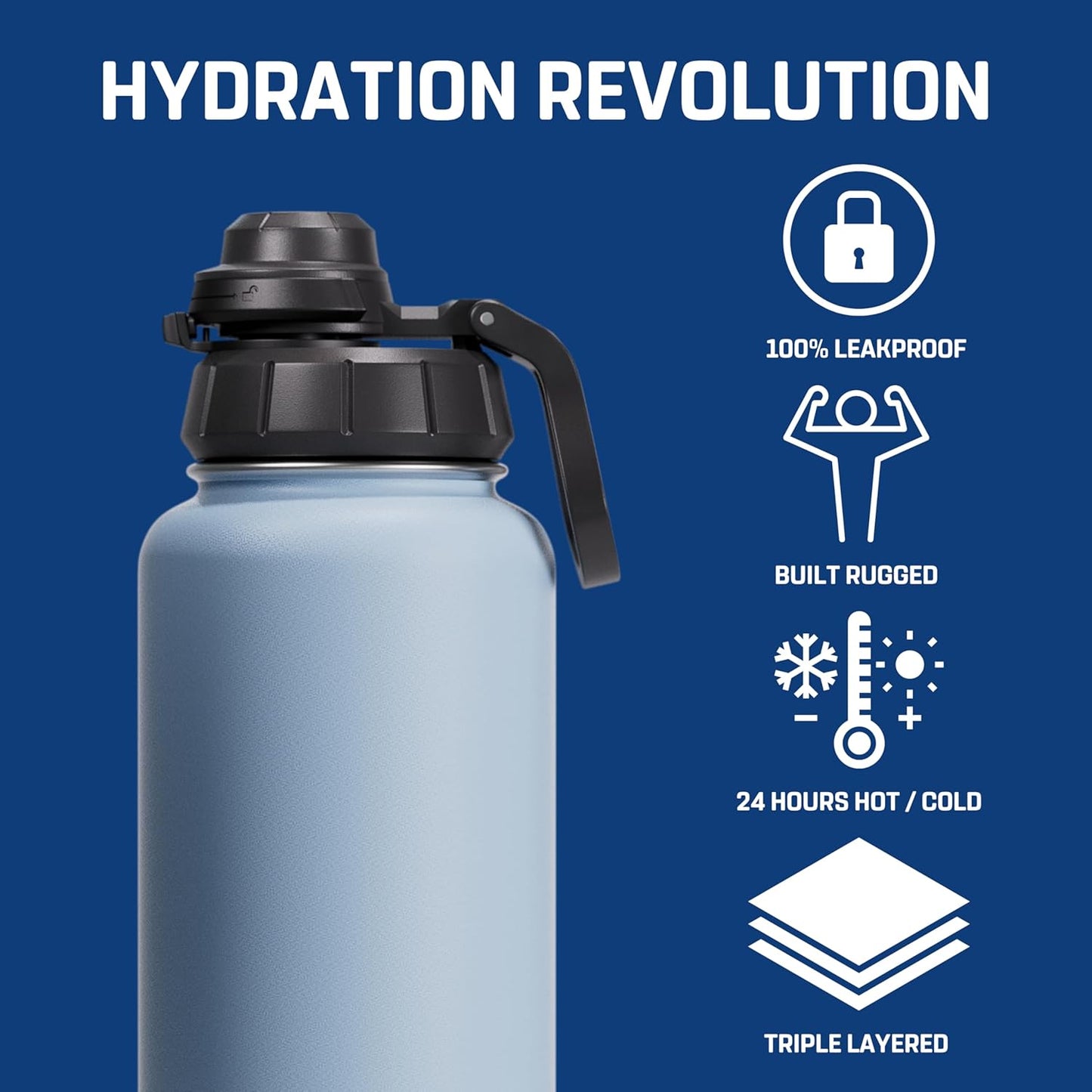 Vessence Tea Infuser Bottle - 32 Oz Insulated Loose Leaf & Fruit Infuser Bottle | Leak Proof with FlowSip Lid