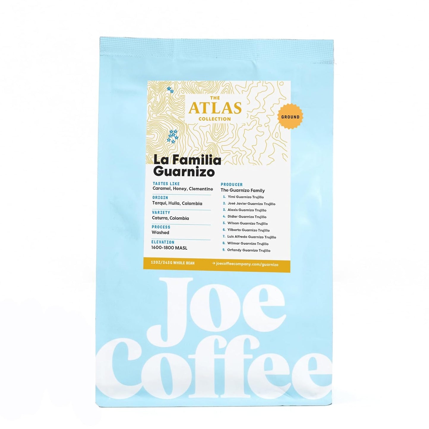 Joe Coffee Company - La Familia Guarnizo Ground Specialty Coffee, 12 oz Bag | NYC Roaster, Rainforest Alliance Certified, Kosher, Climate-Friendly