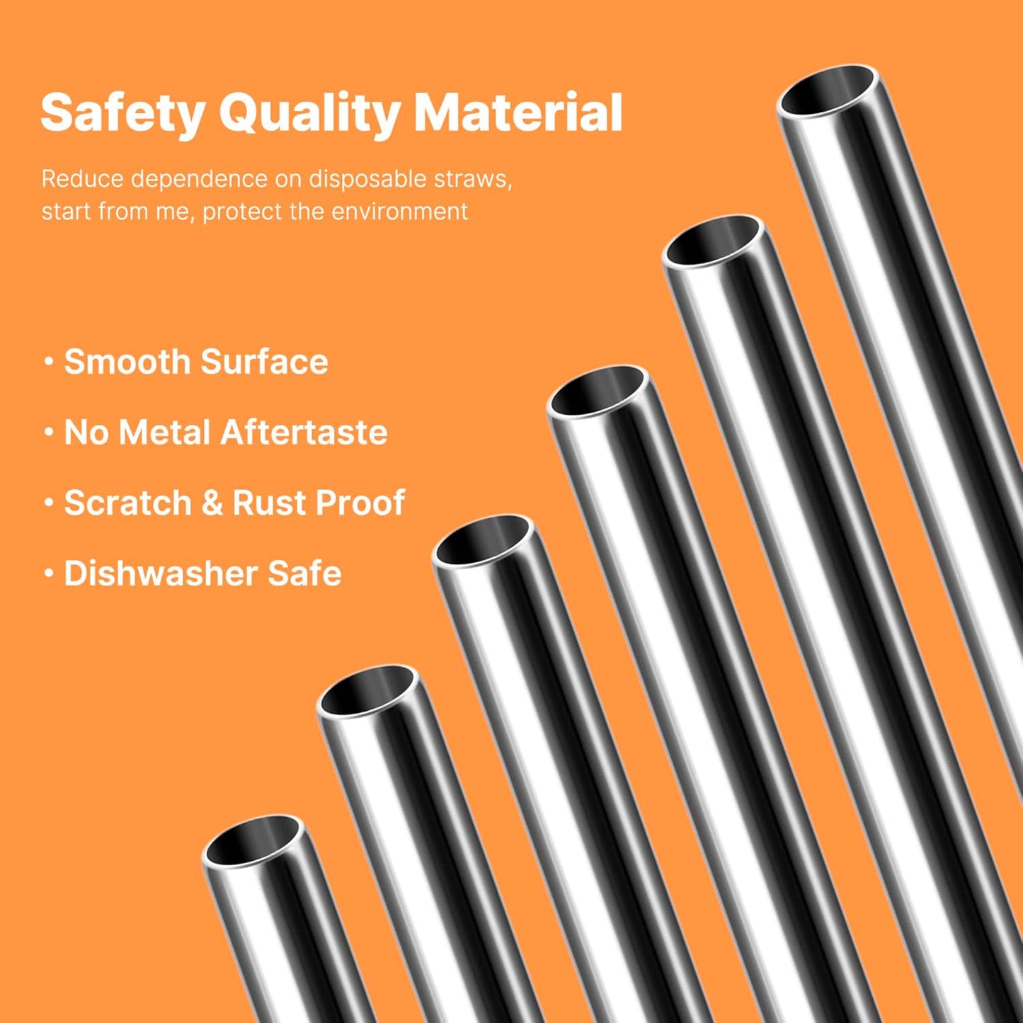 Stainless Steel Smoothie Straws, 0.47" Extra Wide Reusable Metal Drinking Straight & Bent Straws for Milkshake, Bubble Tea, Beverage