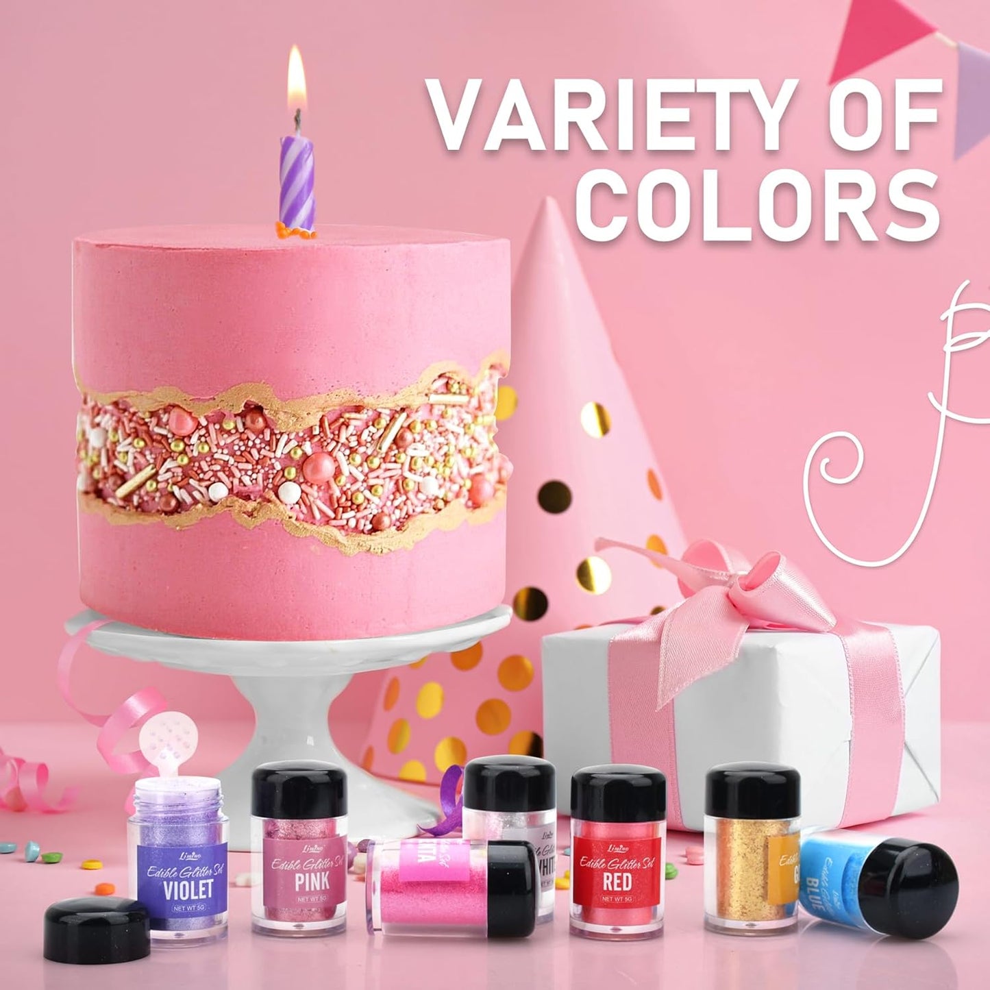 Edible Glitter - 30g Edible Luster Dust Metallic Food Grade Coloring Glitter for Drinks, Baking, Cake Decorating - Edible Dust Powder Shimmer Sprinkle Powder for Icing, Cocktail, Candy (Unicorn)