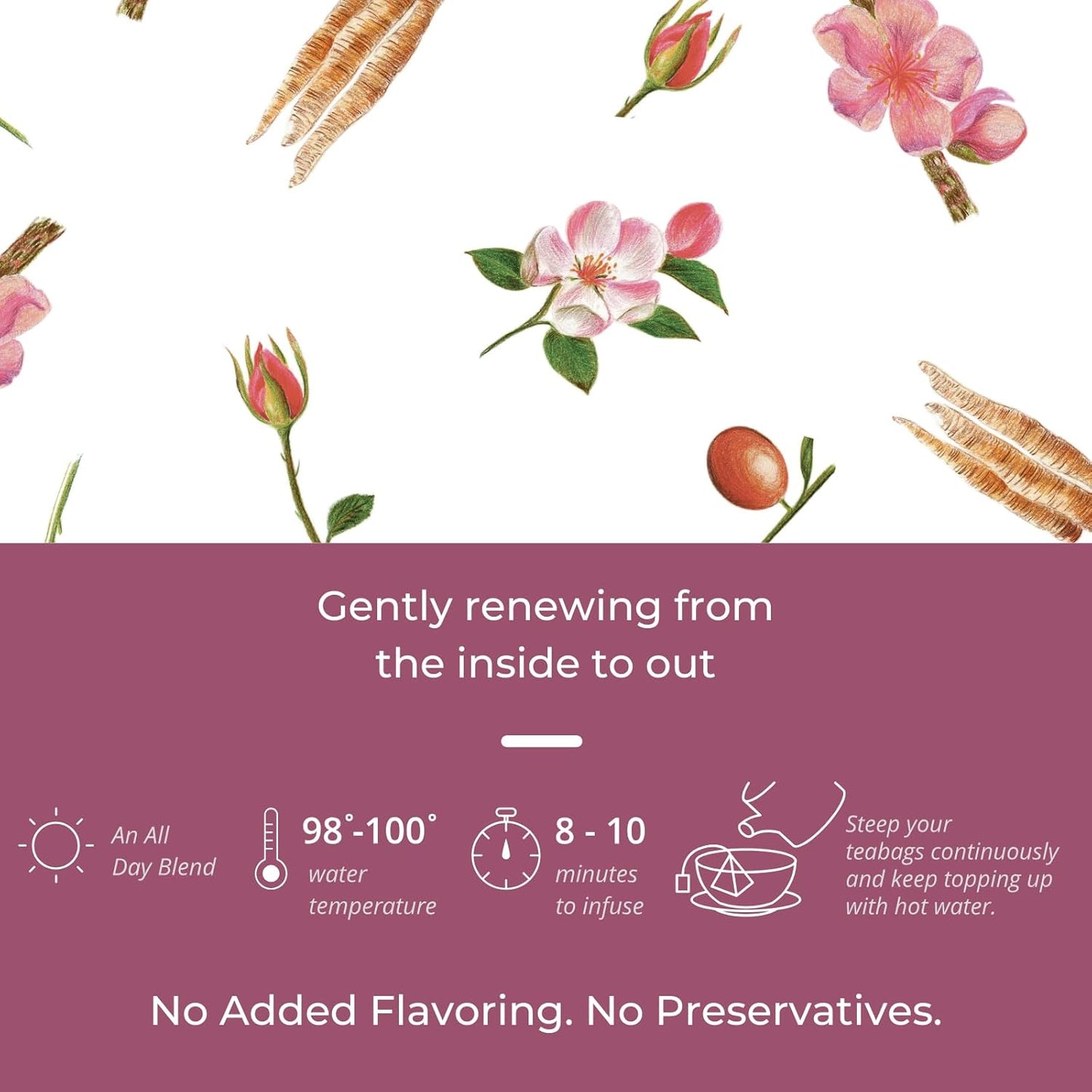 Tily Tea Deep Cleanse Herbal Tea - Natural Detox Tea for Gut Health - Caffeine Free - 10 Plastic-Free Tea Bags