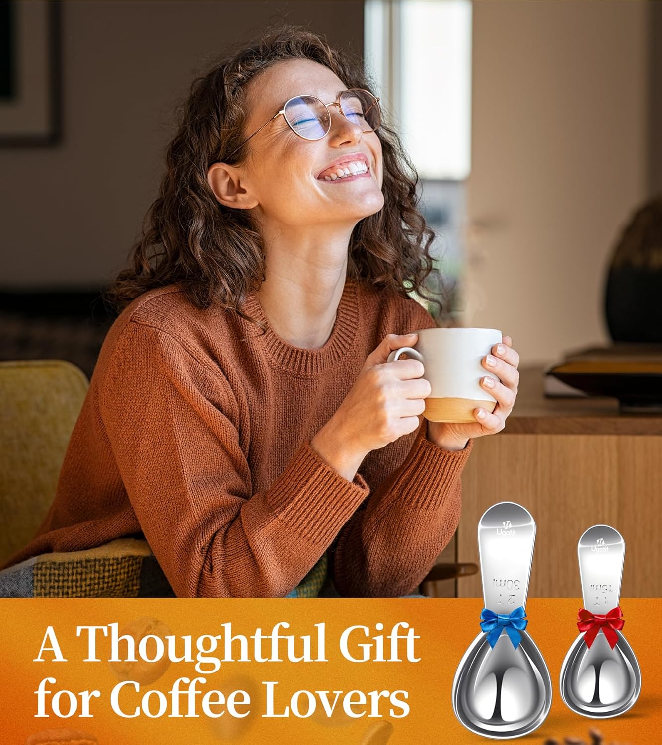 Coffee Scoop Set, 1 Tablespoon Measuring Scoop Heavy-Duty 304 Stainless Steel Short Handle for Coffee Canisters, Protein Powder & Tea (2 Pack)