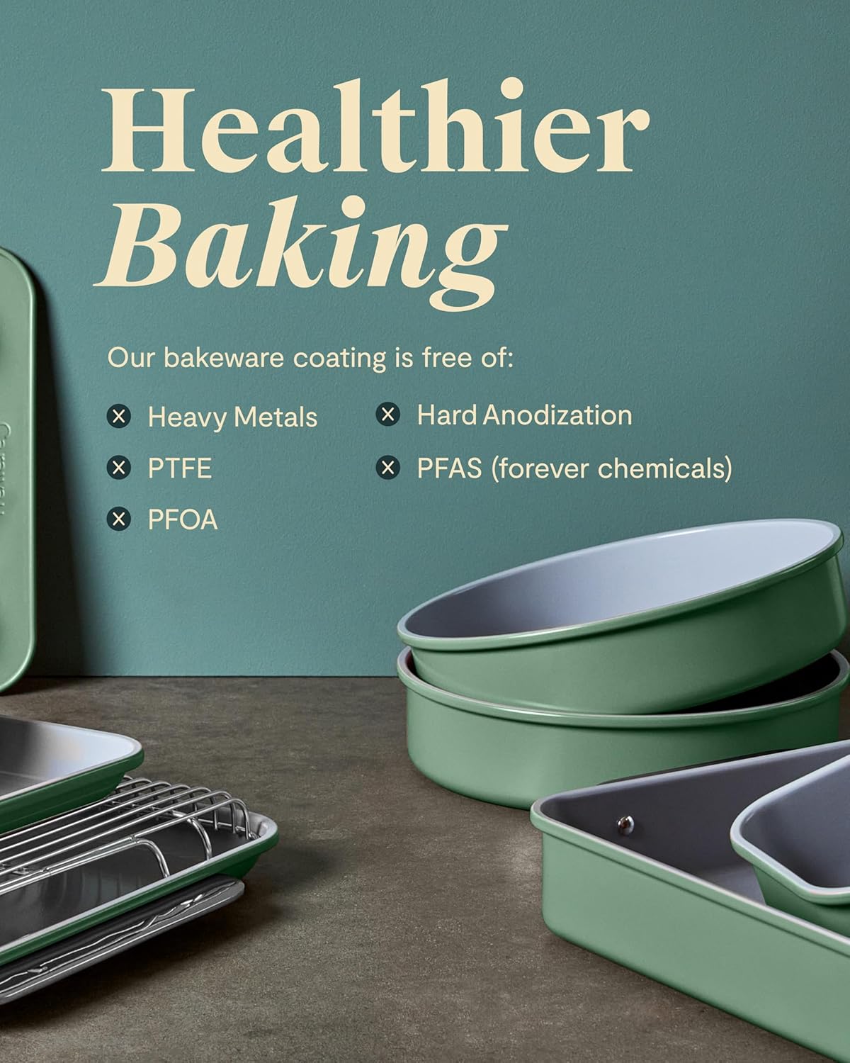Caraway Non-Stick Ceramic Baking Sheet - Naturally Slick Ceramic Coating - Non-Toxic, PTFE & PFOA Free - Perfect for Baking, Roasting, and More - Large (18" x 13") - Gray