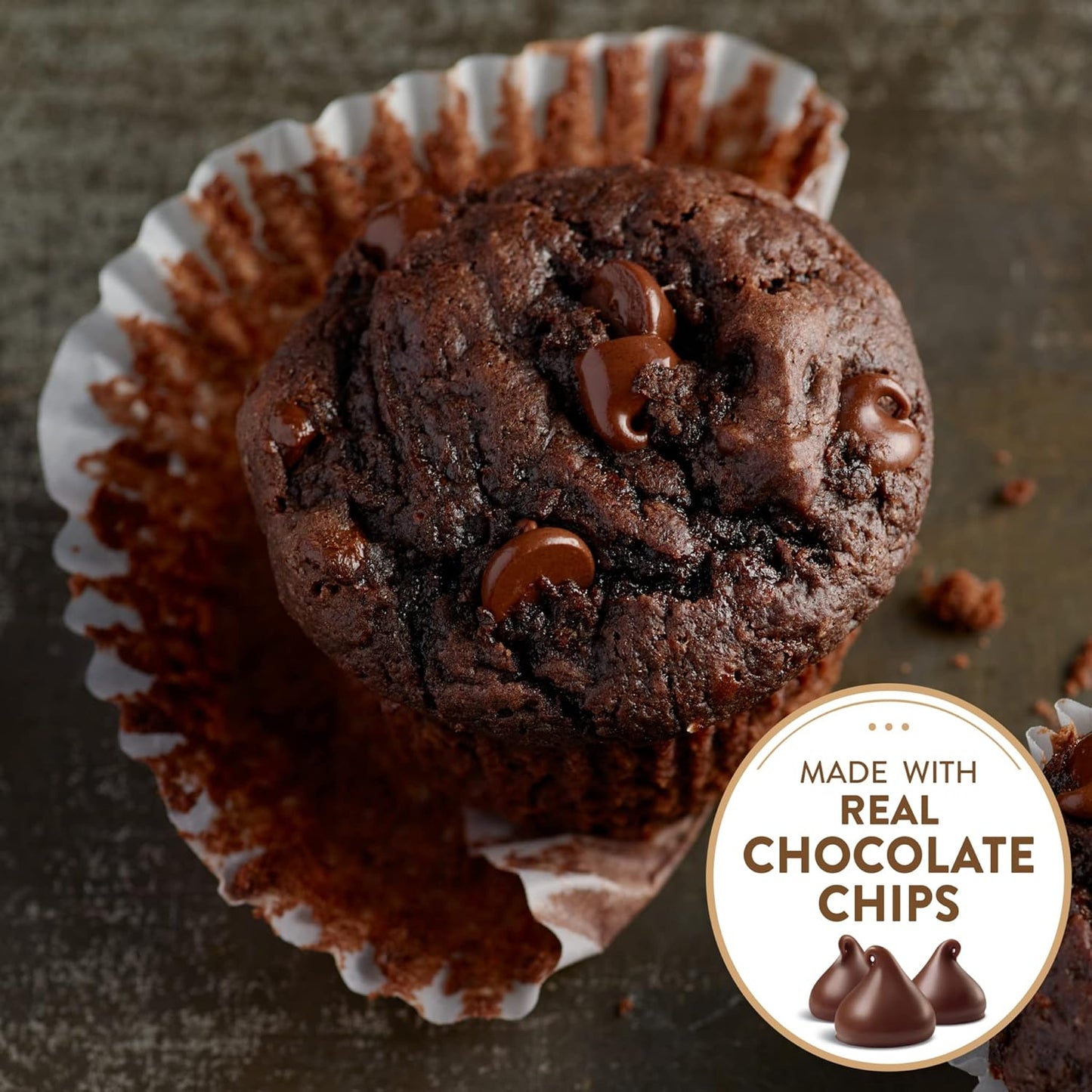 Krusteaz Muffin Mix, Double Chocolate Muffin Mix, Made with Real Chocolate Chips & No Artificial Flavors, Colors or Preservatives, 20 Ounce Box (Pack of 4)