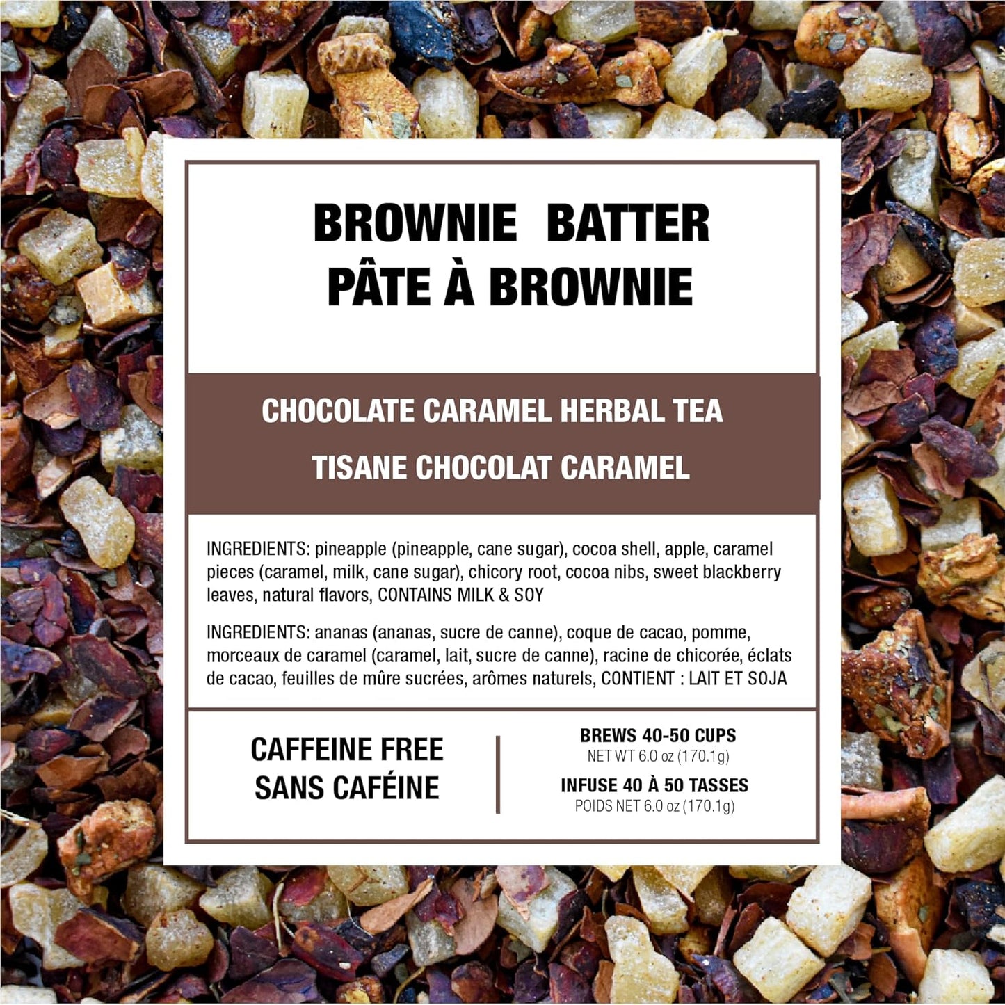 Tiesta Tea - Brownie Batter, Loose Leaf,Chocolate Caramel Herbal Tea, Non-Caffeinated Herbal Blend, Makes Hot or Iced Up to 40-50 Cups, 6oz Refillable Tin