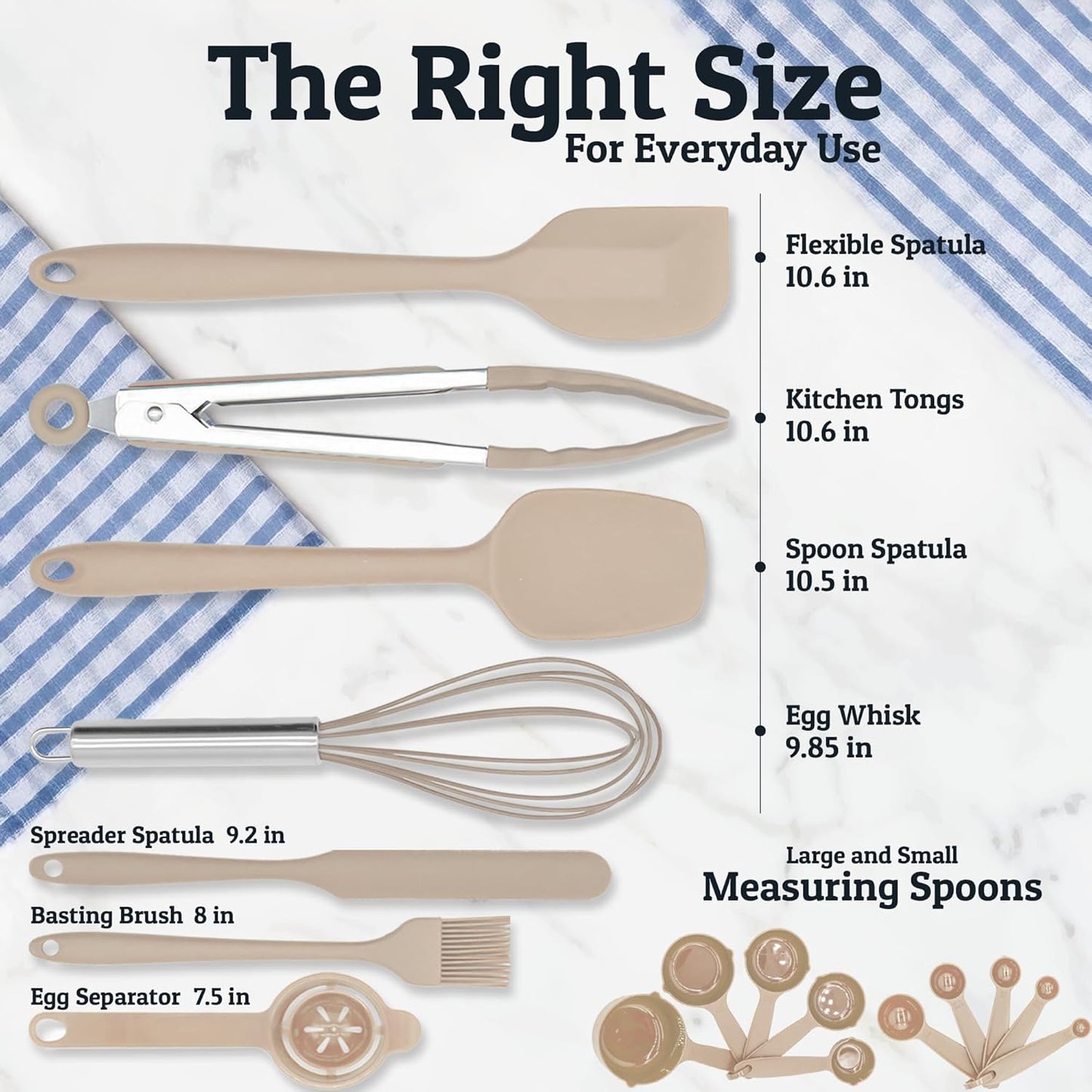 Priority Chef Stainless Steel Mixing Bowls with Lids Set - Premium 30Pcs with 6pc Metal Bowl Set for Kitchen, 3 Graters, Airtight Lids, Non-Slip Bases & Silicone Utensils, Khaki