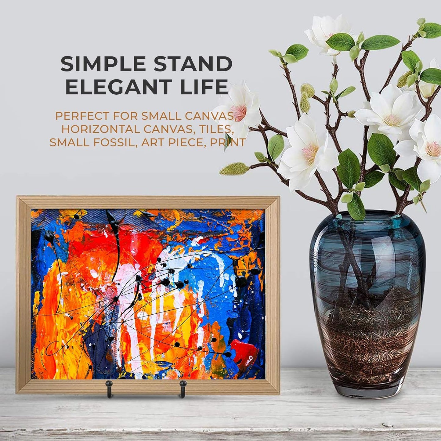 TR-LIFE Plate Stands for Display - 4.5 Inch Plate Holder Display Stand + Metal Frame Holder Stand for Picture, Decorative Plate, Book, Photo Easel