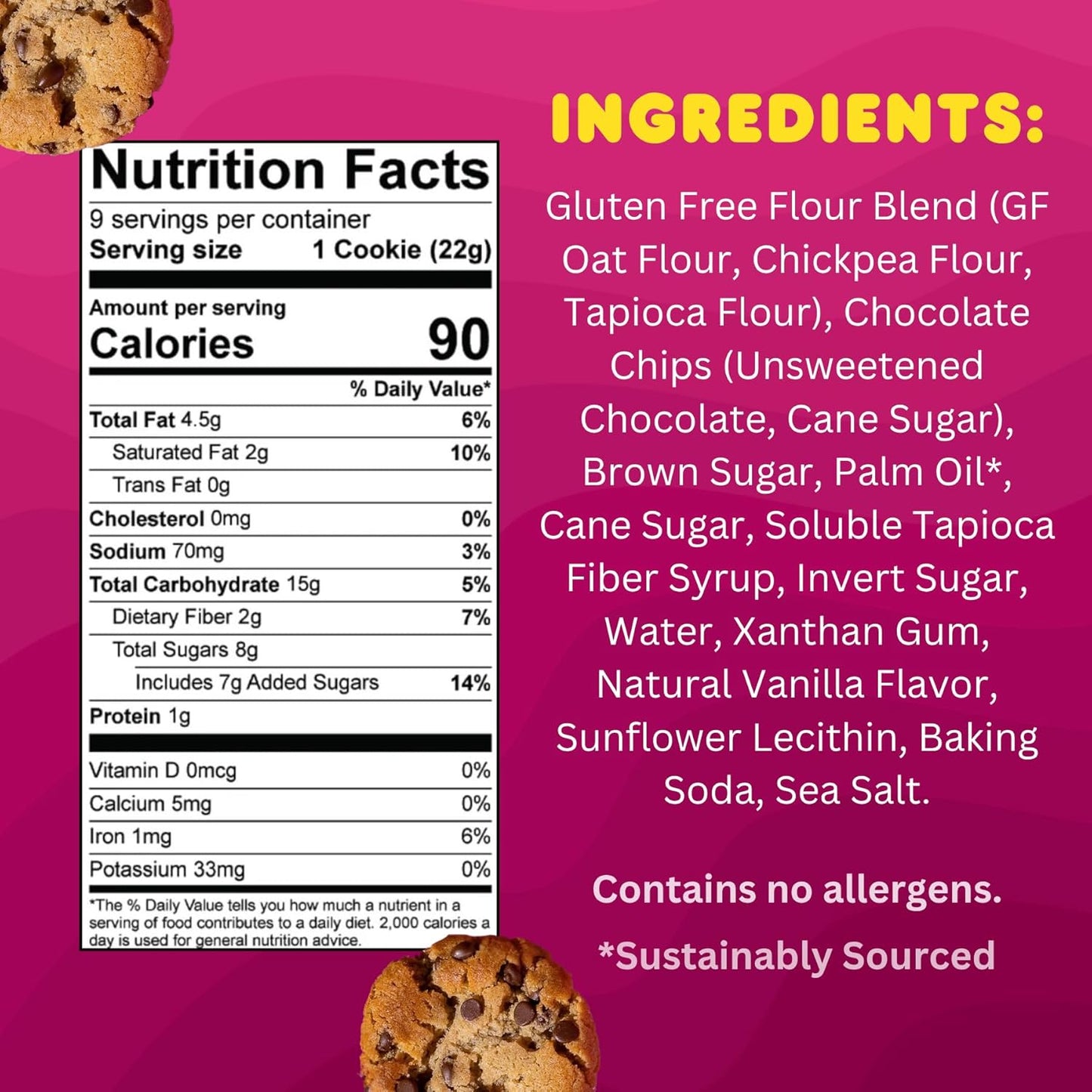 Whoa Dough Ready to Bake Cookie Dough Chocolate Chip – Certified Non-GMO, Kosher, Gluten Free – Plant-Based Snack Dough Made with Real Ingredients – 24 Pack