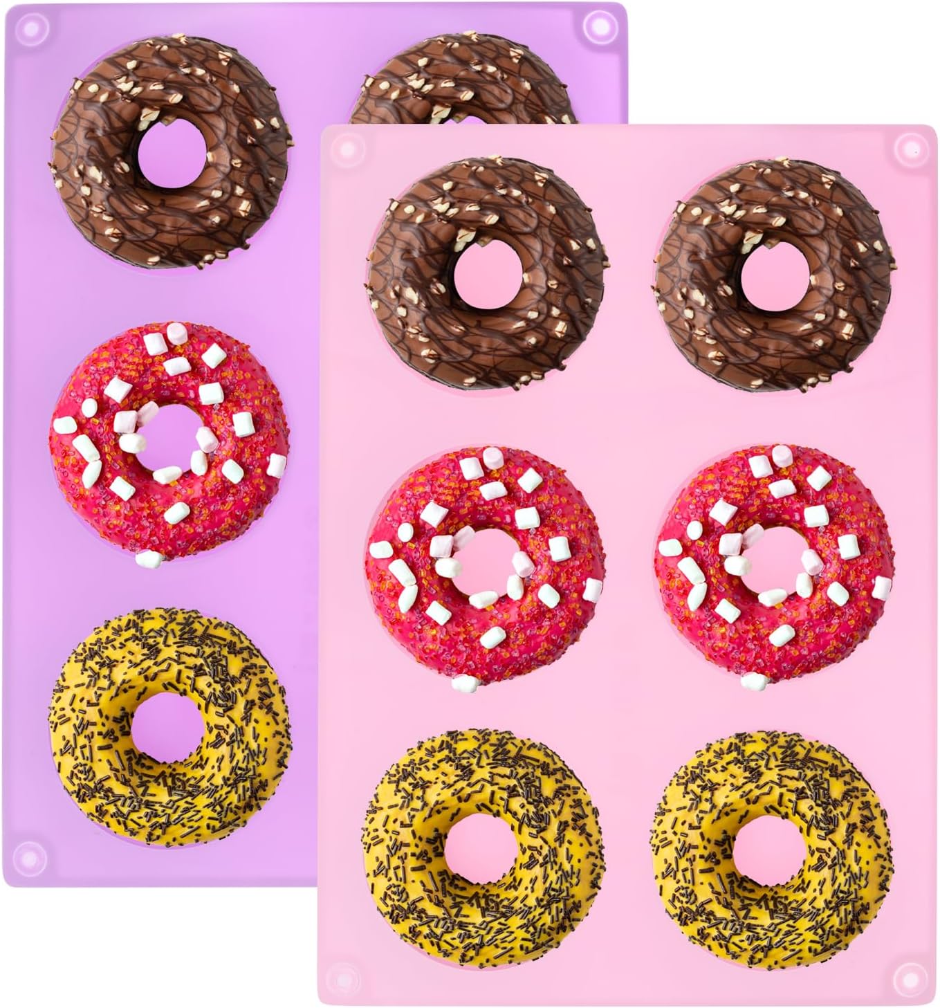 uxcell 4pcs Silicone Muffins Pan, 6 Cup Silicone Cupcake Pan Nonstick Baking Tray for Muffins, Cupcakes, Dishwasher Safe, Green