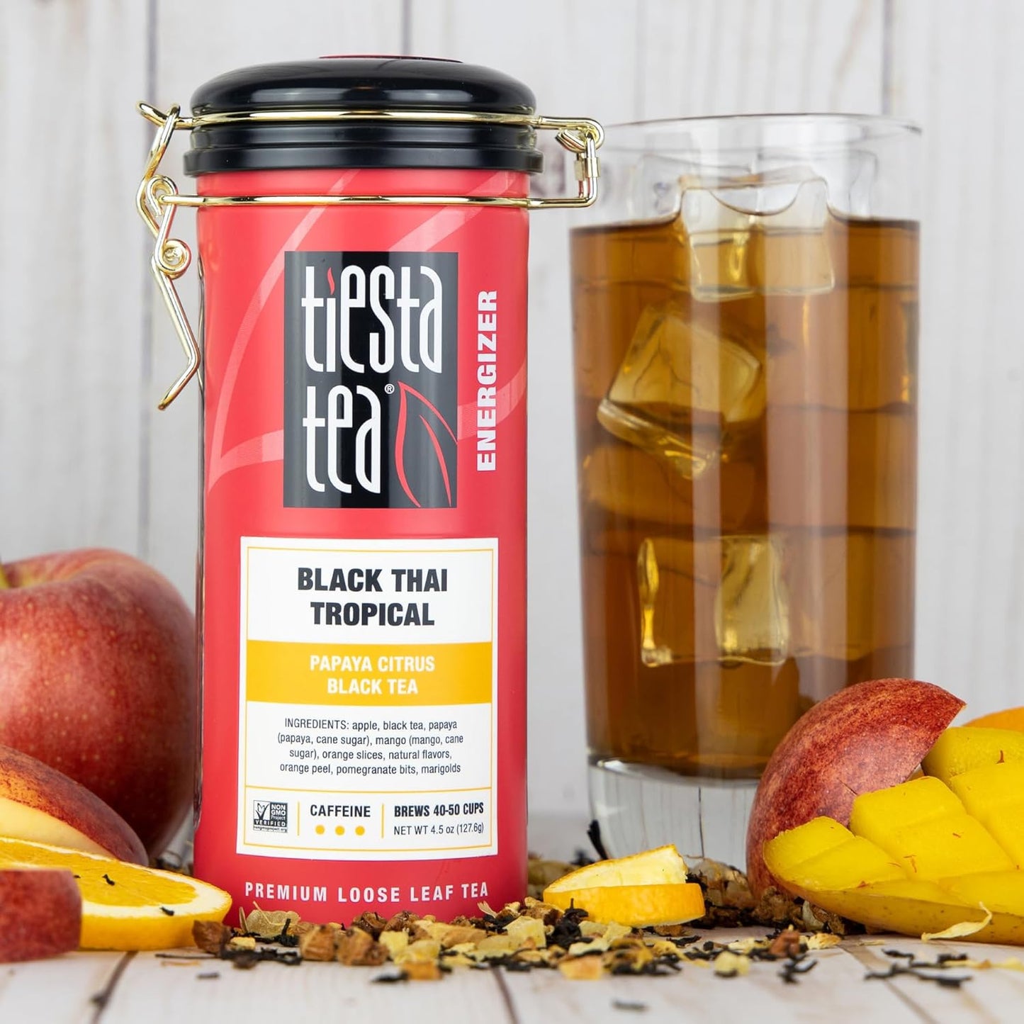 Tiesta Tea - Black Thai Tropical, Loose Leaf, Mango Citrus Black Tea, Premium Blend, High Caffeinated, Make Hot or Iced & Brews up to 50 Cups, 4.5oz Refillable Tin